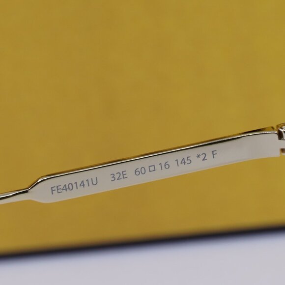 Fendi FE40141U 32E Rectangle Sunglasses - Gold/Brown - Picture 9 of 12